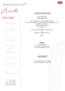 Winter 2024-2025 lunch menu